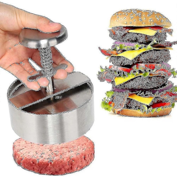 Burgerpress, Hamburgerpress i rostfritt stål, Justerbar hamburgareformare 1 st