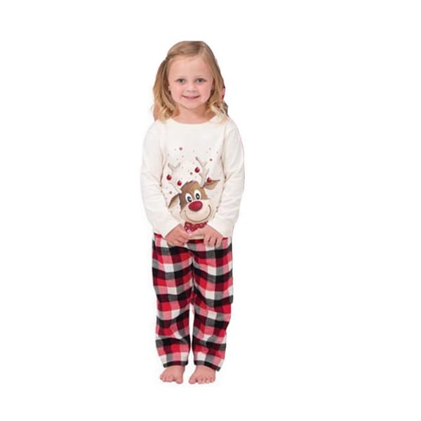 2026 pyjamas med älgtryck, förälder-barn-kläder, julkläder för hemmet, långärmade set i stora partier White Dad M