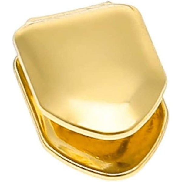 2 Stycken 14k Pläterat Guld Mun Tänder, Tänder Enkla, Övre Tand Enkel Grillkåpa För Mun Tänder, Festtillbehör Tandgrillar (färg: Guld)