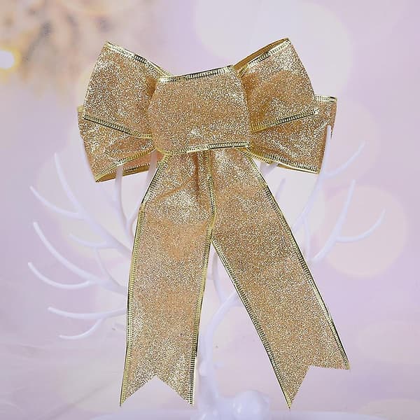 8 st Glitter Julkrans Rosett Julgransprydnader Rosetter För Julfestdekor gold