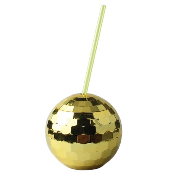 600ML Vinbollskopp med Lock Refraktion Delikat Retro Disco Design Dricksglas Festtillbehör Golden