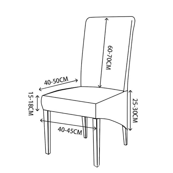 Simplicity Home Sovrum Plus Högstretch Mjölksilke Vattentät Stolsöverdrag - Svart, 6-pack