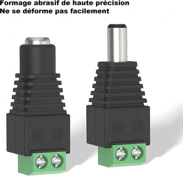 10 stk. 5,5 mm 2,1 mm DC 12V han- og hun-strømstik adaptere