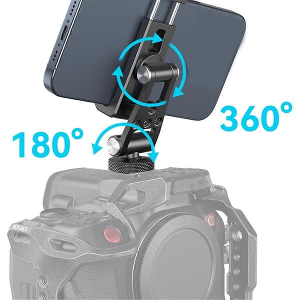SmallRig Metalltelefonstöd med Cold Shoe-fäste för DJI RS 3 / RS 3 Pro / RS 3 Mini / RS 2 / RSC 2