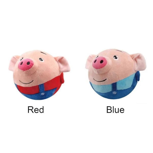 Aktiv Rörlig Plysch Leksak för Husdjur, Interaktiv Hundleksak Hoppande Bollar, Laddningsbar Interaktiv Cartoon Gris Ny Blue