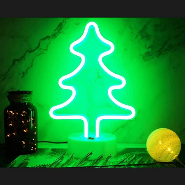Juletre neonlys LED julepynt USB/batteridrevet juletrelys julebordpynt