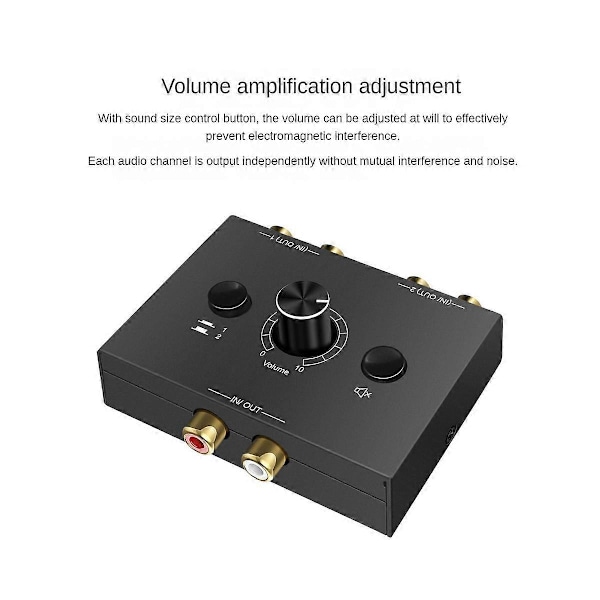 2 Ind 1 Ud 1 Ind 2 Ud Hurtig Audio Switcher Volumenkontrol Controller til Multi-Enhedsforbindelse