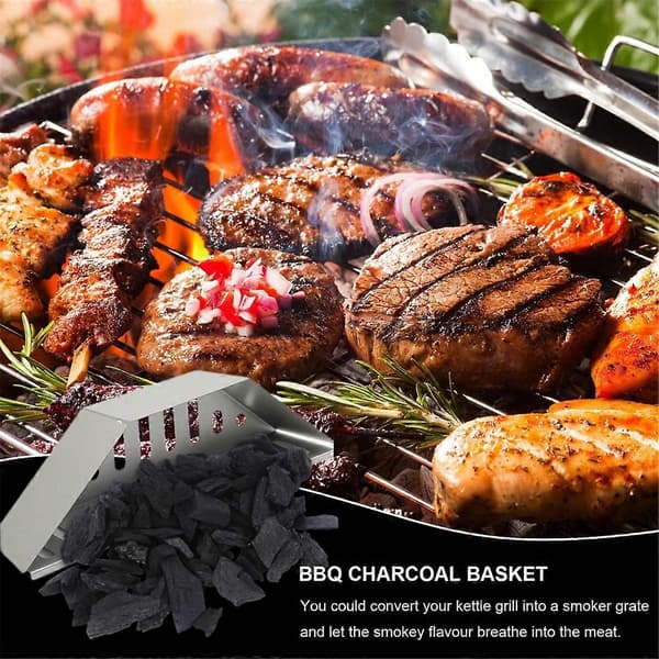 Kullkurv i rustfritt stål, kullbeholder for grillbriketter