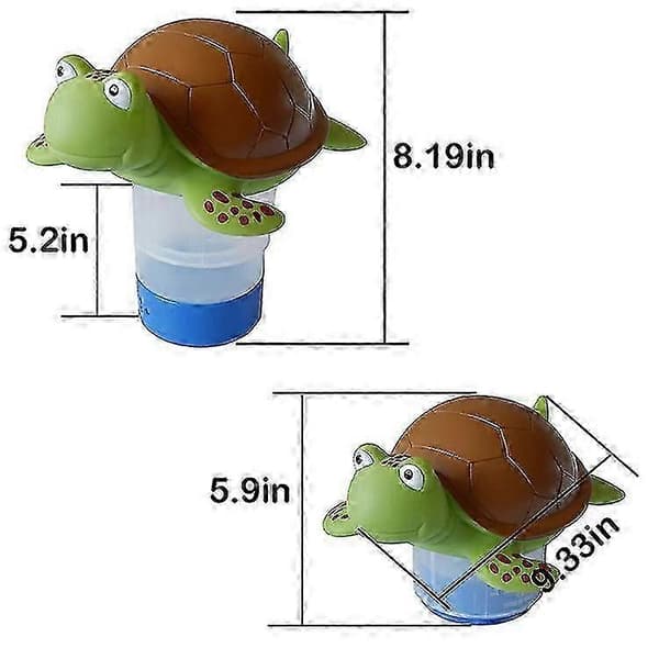 Flydende skildpadde klor dispenser til pool, foldbar base, kan indeholde 3 tommer kemiske tabletter