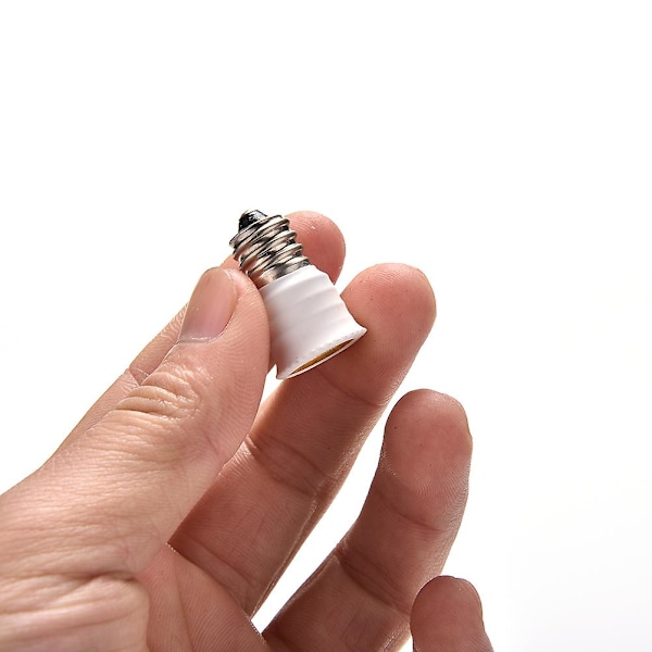 E12 till E14 Glödlampshållaradapter Socket Konverterare Ljusbas Candelabra Vit