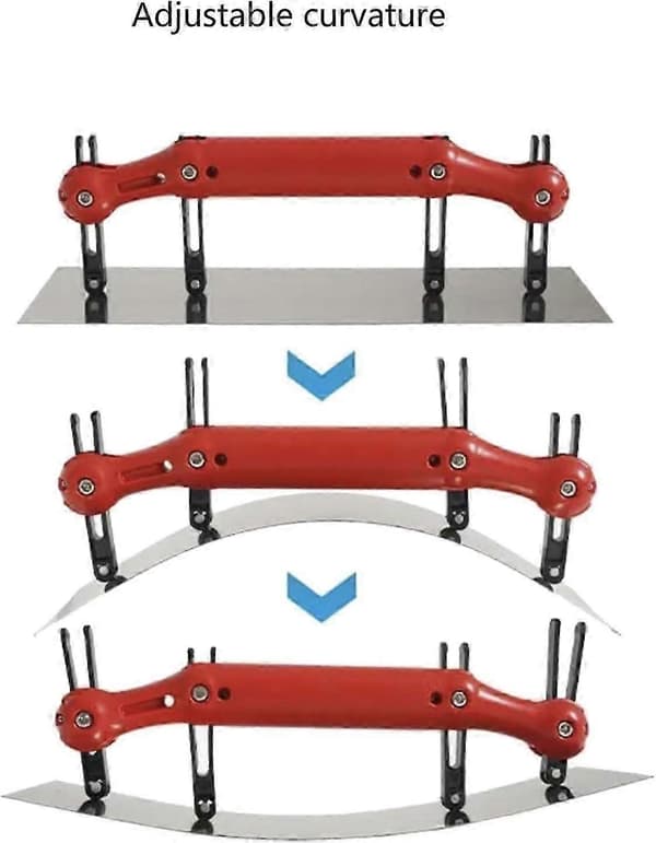 Multifunksjonell malingsskrape, sparkelspade med justerbare buede design for effektiv veggbehandling.