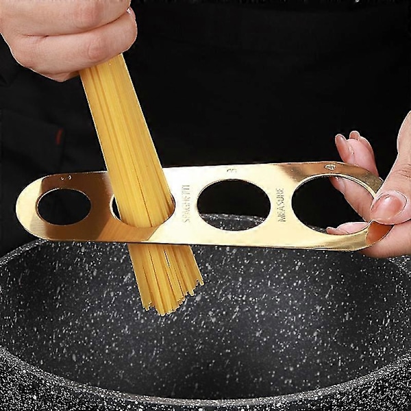 4 Hål Hög Precision Spaghetti Mätare 430 Rostfritt Stål Portionskontroll Spaghetti Mätverktyg Köksredskap Golden