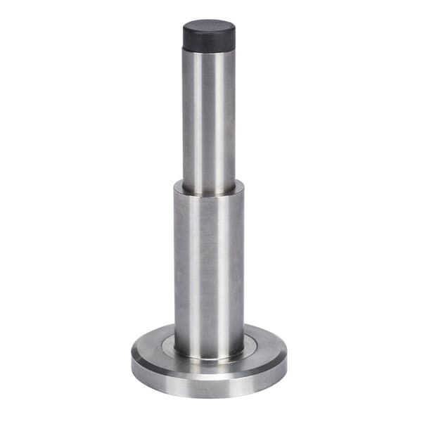 Justerbar dørstopper i 304 rustfritt stål – Høyde 75-110 mm – CNC-maskinert finish – Messingbolt for montering
