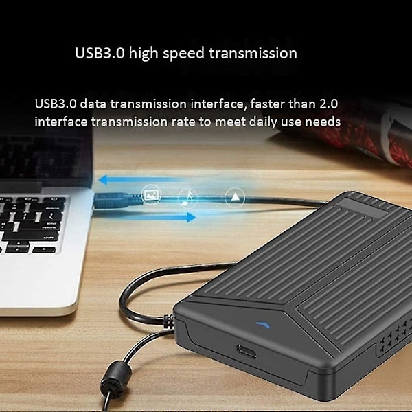 Usb 3.1 Mobil Hårddiskbox 2.5 Tum Sata Hårddiskbox Ssd-kabinett Stödjer 15mm Hårddisk För (FMY)