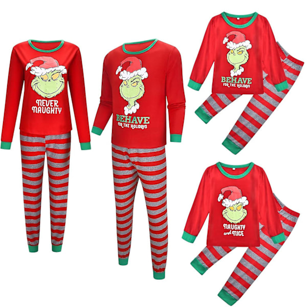 Julpyjamas The Grinch Familjenattkläder Pjs-set Matchande Pojkar Flickor Pjs-dräkter Boys Boys-6-7T