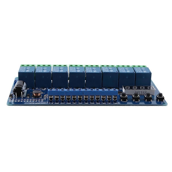 DC 8V-36V 8-Kanalers Multifunktionell Tidsfördröjningsrelä Interface Board Modul med Ljuskobling Röd Dis