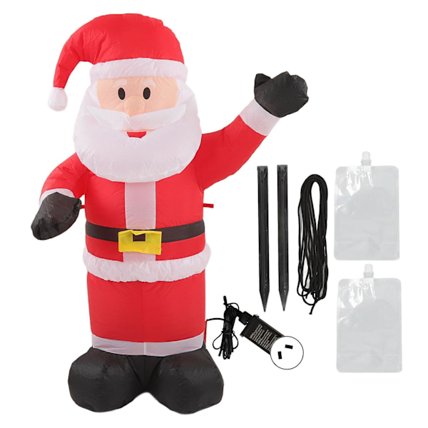 Jul Uppblåsbar Tomte Vattentät Rivtålig Uppblåsbar Tomtedekoration med LED-lampor AU Plug
