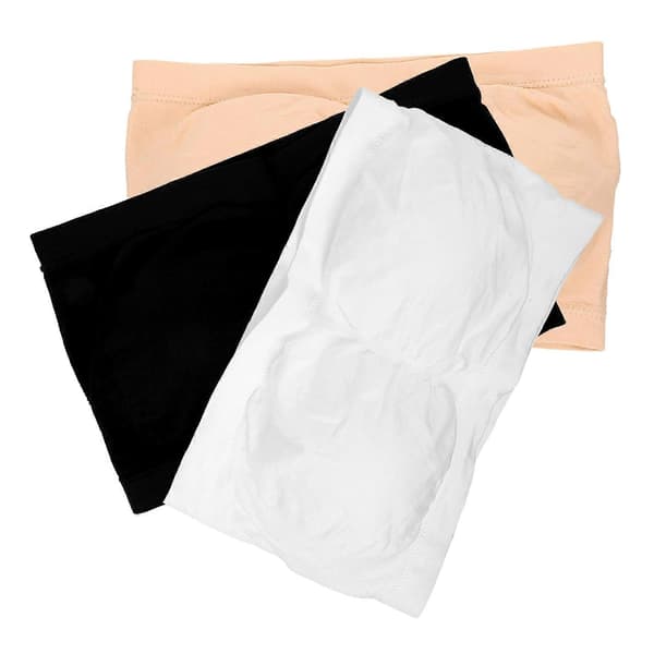 3 stk. stropløs bandeau-bh sømløs bralette tube-bh elastisk bandeau-bh