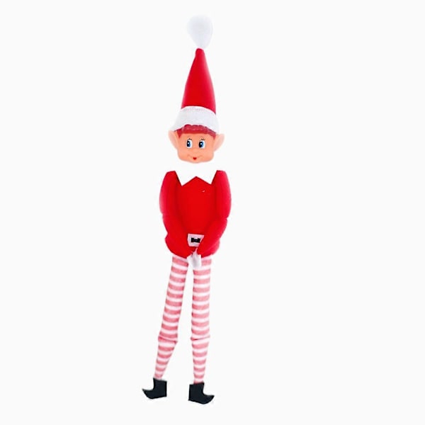 Jultomte som beter sig illa Plyschleksak | Rolig Lång Böjbar Stygg Pojke Jultomtedocka | 30 cm Red Boy