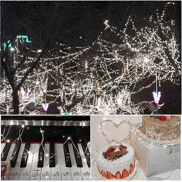 LED Ljusslinga Batteri Koppar Trådsljusslinga 1.2M 24LED Ljusslingor Jul Batteridriven Vattentät Ljus Flaska Dekoration, Kal