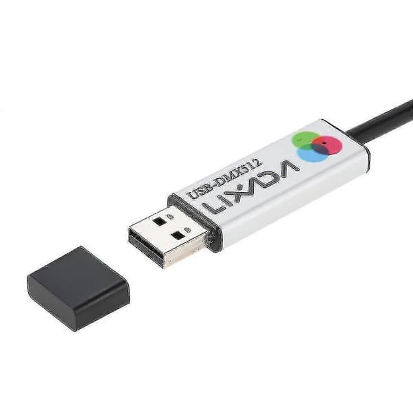 Lixada USB til DMX Interface Adapter - LED DMX512 Computer PC Scenebelysningscontroller Lysdæmper