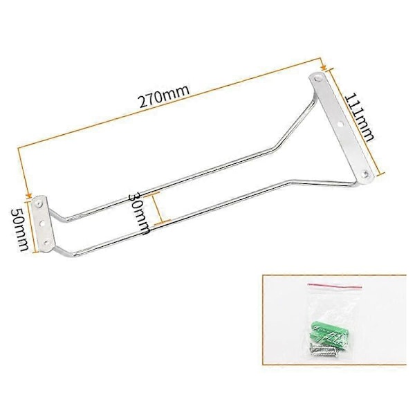 27cm x 11cm Vinglasställ, Redskapshållare, Rostfritt Stål Hemmabar Glasställ, Vinglashållare Krok, Vinglas Redskapshållare Under Skåp