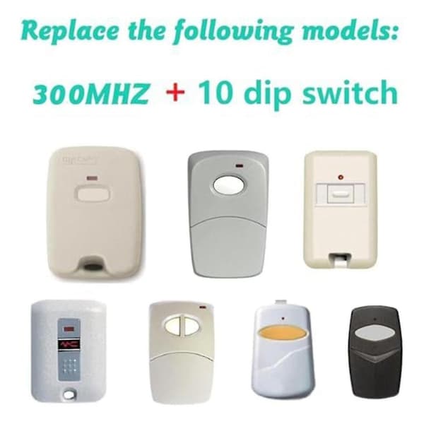 2 Erstatning 3089 Garasjeportåpner Fjernkontrollsender 300mhz 10 Dip Switch Grå - Kompatibel 308911, Mcs308911