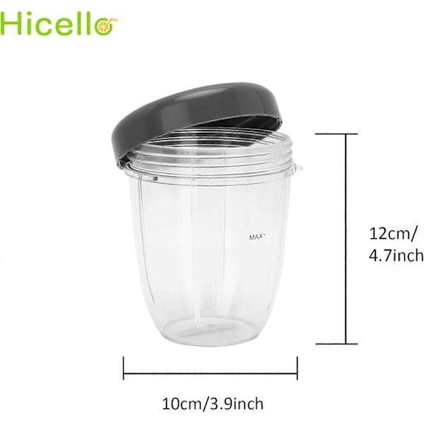 Set med 2 53 cl-muggar med ersättningslock för Nutribullet 600 W/900W blender