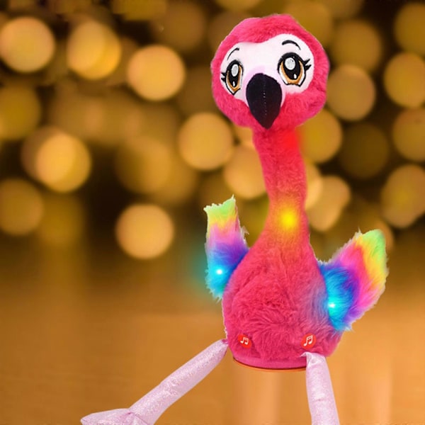 Interaktiv Plyschleksak Flamingo Interaktiv Animerad Leksak Talande Plyschdocka Rechargeable