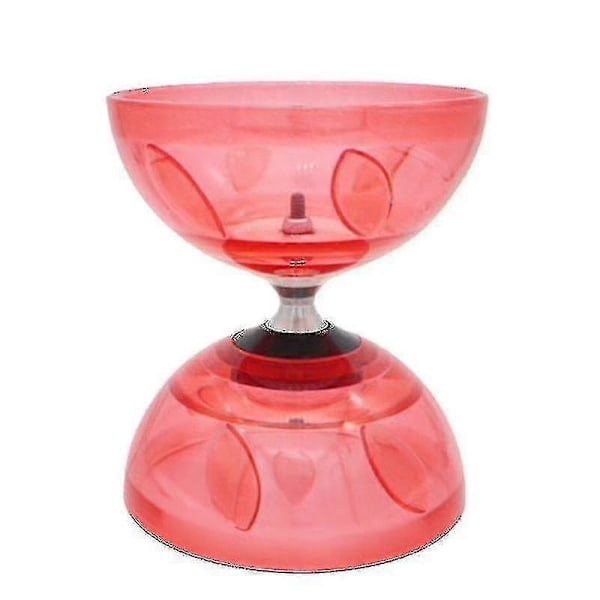 Diabolo Set Trippel Kullagerkoppling Matchande Färgade Fiberhandpinnar, Diabolosnöre & Väska-hy Red Small