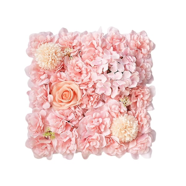 Konstgjord Blomstervägg Realistisk Lättskött Fotorekvisita Konstgjord Rosbakgrund Bröllopsvägg De Light pink