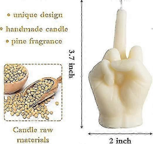 Kreative duftlys formet som en midtfinger white