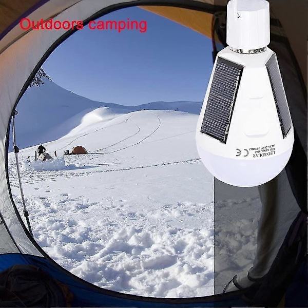 Led Solarlampa, E27 Ip 65, Portabel LED-nödlampa med krok (12w)