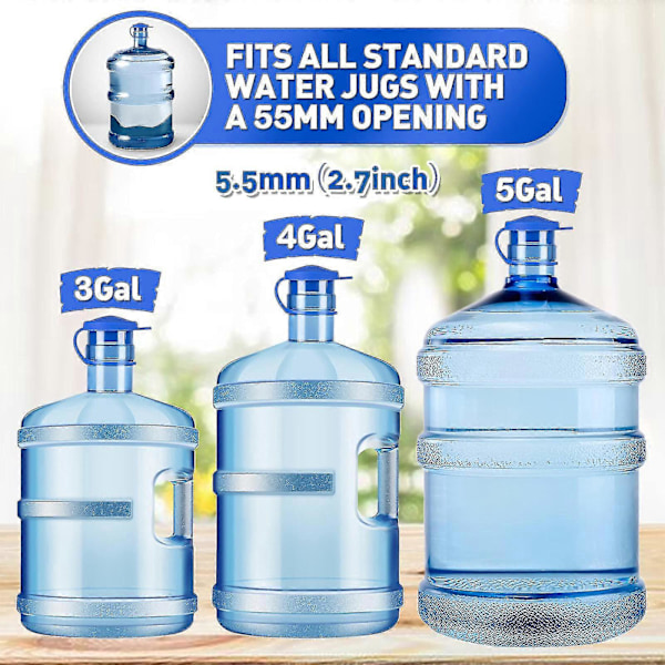 5 Gallons Vattenflaska Jug Caps Återanvändbara Hållbara Silikon Spillfri Jug Lock För 55mm Flaskor Endast Lock 2Pcs