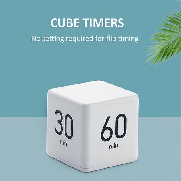 Cube Timere Tidsstyring og Nedtællingsindstillinger med Tyngdekraftssensor Flip Timer 2,6 tommer Børnetimer 15-20-30-60 Minutter til Studier Madlavning Læsning Red