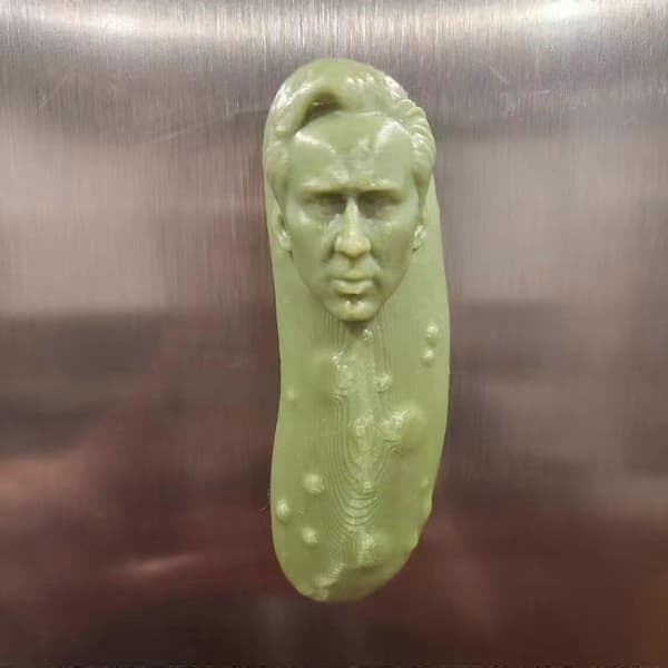 Picolas Cage - Nicolas Cage Gurka Kylskåpsmagnet Prydnad Orange