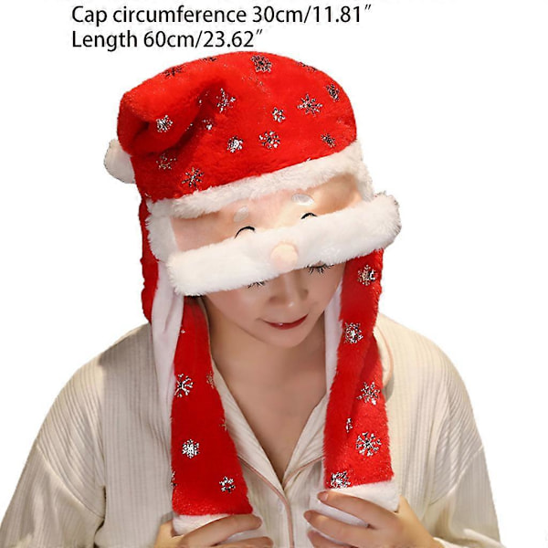 Söt Älg Snögubbe Hatt Rörlig Airbag Öra Plysch Huvudbonad Kawaii Julboll Hatt Santa snowflake hot
