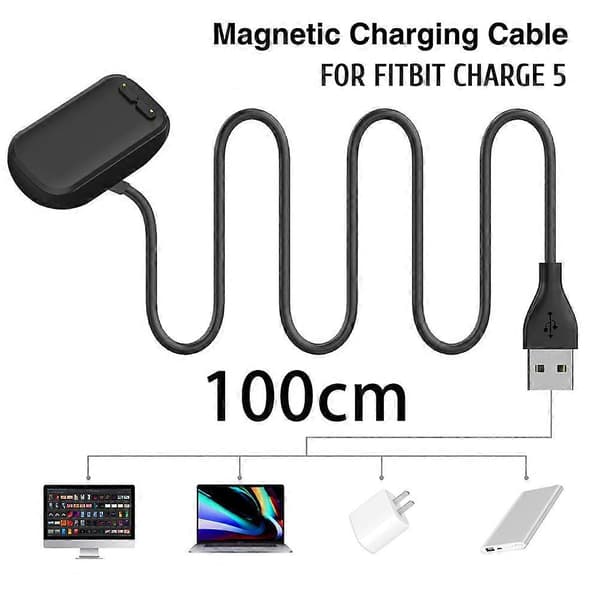 Ladekabel Kompatibel for Fitbit Charge 5 Erstatning USB Ladekabel Tilbehør
