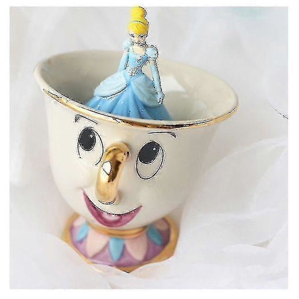 Tecknad Skönheten och Odjuret Tekanna Mugg Mrs Potts Chip Tekanna Kopp Ett Set
