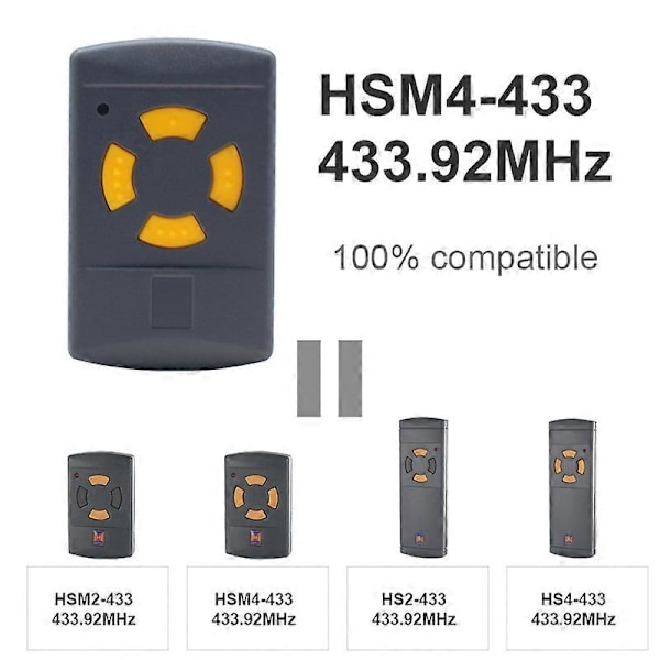 Hormann 433MHz garageportfjärrkontroll - kopiering HSE2 HSE4 HSM2 HSM4 43392MHz fast kod