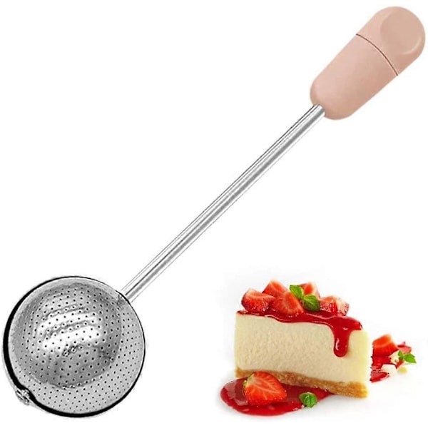 Rostfritt Stål Krydda Glasyr Sockerpulver Shaker Duster Bakning Mjöl Sil Cocoa Pulver Sil Handhållen Mjöl Sifter Krydda Sifter Sked Skovl Fint Nät