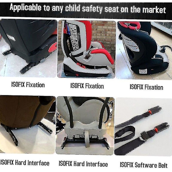 Universell Bilbarnstolsfäste Ankare Monteringssats För Isofix Bältesanslutning, Svart
