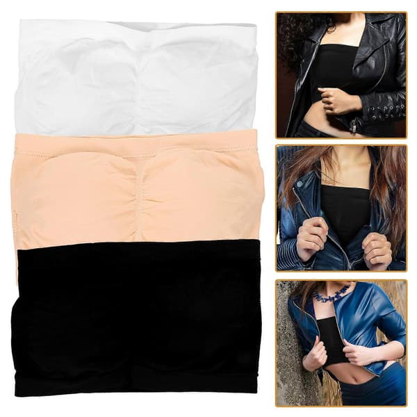 3 stk. stropløs bandeau-bh sømløs bralette tube-bh elastisk bandeau-bh