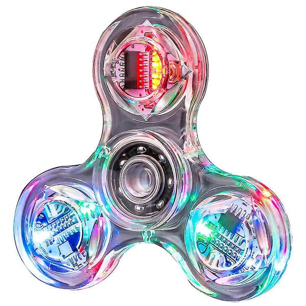 Klar LED Lysende Fidget Spinner Leke - Stressreduserende Leke for Barn og Voksne