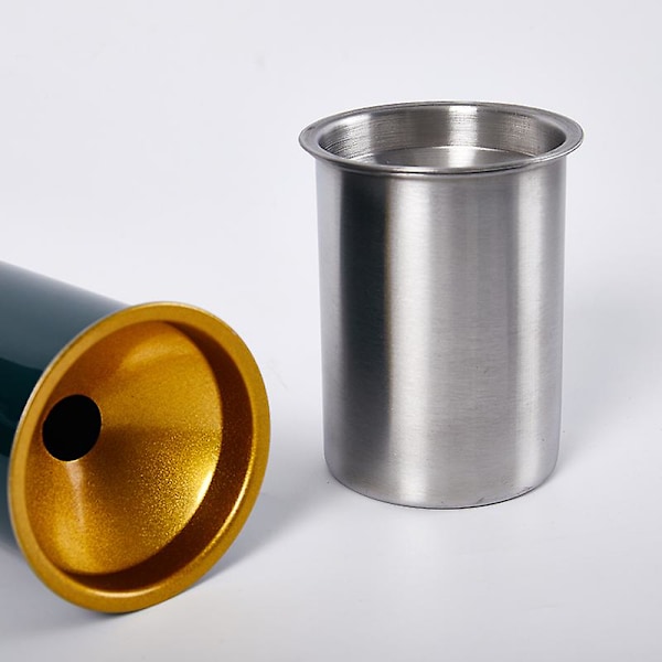 Askkopp Rund Vindtät Rostfritt Stål Rökfri Cigarr Askkopp Terrass Inomhus Green 1pc