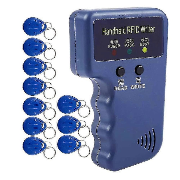 Handhållen 125khz Rfid Läsare Skrivare Duplicator Kopierare, Uppgraderad Id-kort Klonare Programmerare, Med 10st (FMY)