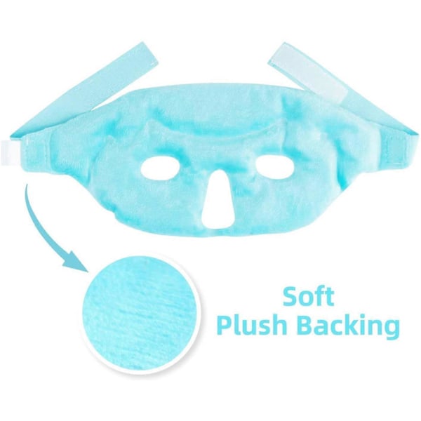 Ögonmask med ispärlor Kall kompress Varm kompress Sovmask Gel Plysch Kylklamp Ismask Ljusblå Produktstorlek: 27*12CM, total längd: 63cm, båda