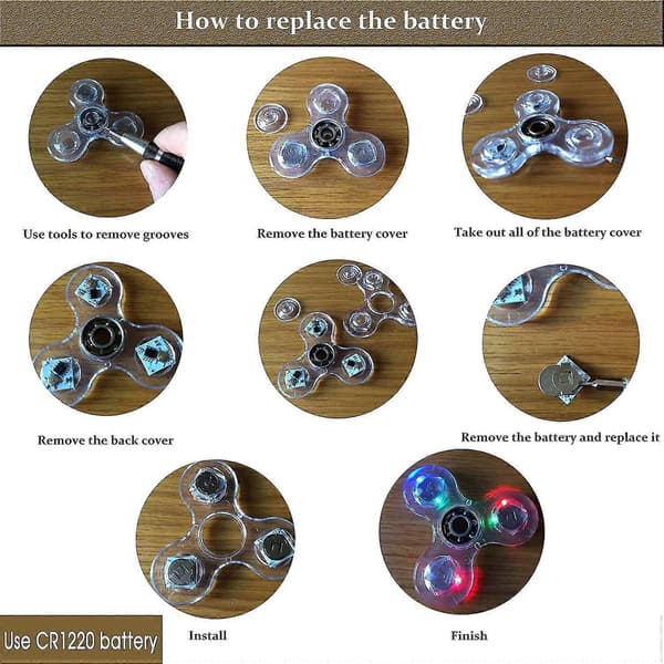 Krystall Lysende LED Lys Fidget Spinner Hånd Topp Spinners Gløder I Mørket EDC Stressavlastende Leke Gyroskop