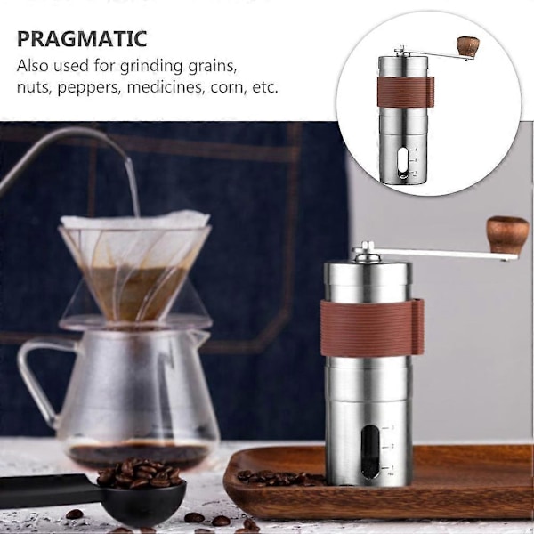 Justerbar Handkaffekvarn Handvev Kvarn Portabel Manuell Kaffekvarn 6X6X16.5CM
