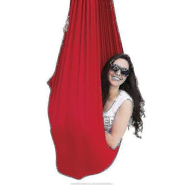 Aerial Yoga Terapisvingset & Hängmatta Kit för Flexibilitet & Smärtlindringwanan) Red 100*280CM
